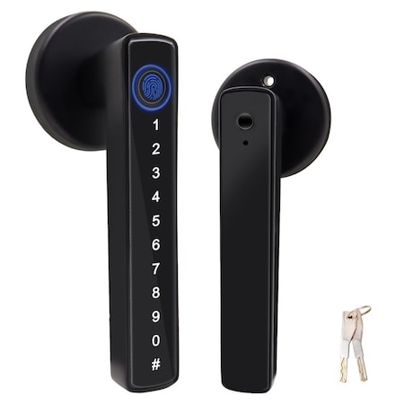 Wrightmaster Single Cylinder Smart Door Handle with Fingerprint, Anti-Peep Password, Emergency Charging Port ZR-SF047