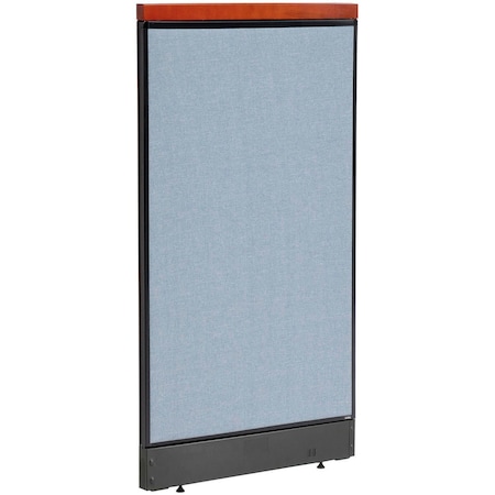 Global Industrial Interion Deluxe Office Partition Panel with Pass Thru Cable, 24-1/4"W x 47-1/2"H, Blue 694750PBL