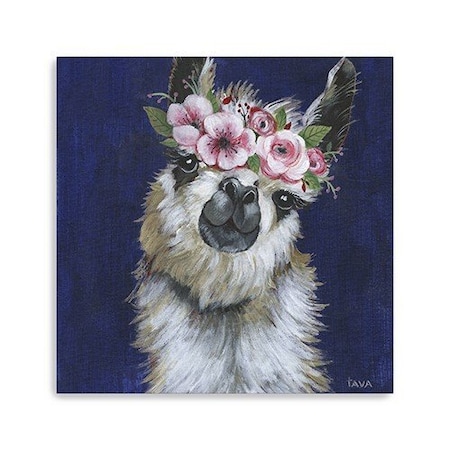 Homeroots Watercolor Flower Llama Unframed Print Wall Art 398869