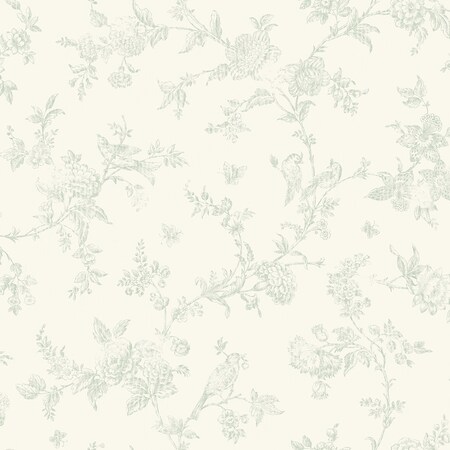 Chesapeake French Nightingale Seafoam Trail Wallpaper 3123-02194