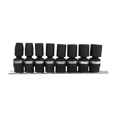 Genius Tools 8PC 1/2in Dr. SAE Swivel Impact Socket Set TG-408SA
