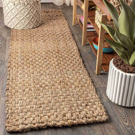 Jonathan Y Estera Hand Woven Boucle Chunky Jute Natural 2 ft. x 12 ft. Runner Rug NFR102A-212