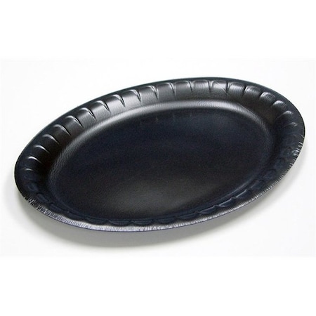 Pactiv Black Laminated Oval Platter 10x12.5 YTKB00470000