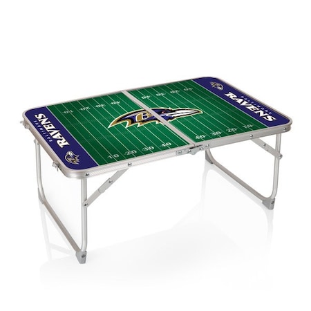 Picnic Time Family Of Brands Baltimore Ravens - Concert Table Mini Portable Table, (Charcoal Wood Grain) 843-00-141-034-2