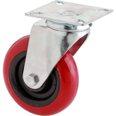 Steelex 4" Red Polyurethane Swivel Caster D2609