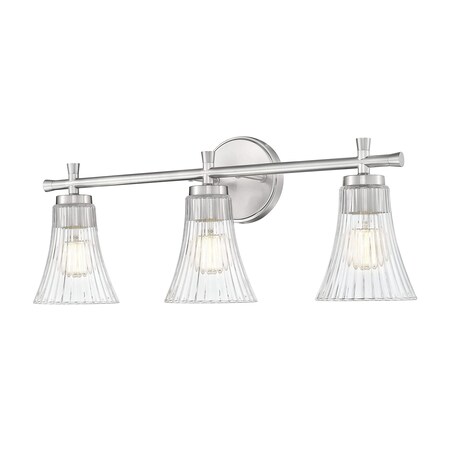 Z-Lite Belle 3-Light Vanity, 24 in W, Brushed Nickel 7519-3V-BN