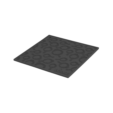 Lodge 7 Inch Square Black Silicone Trivet With Skillet Pattern, 12PK AS7SKT11