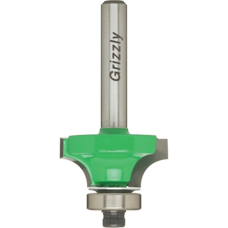 Grizzly 1/4"r Anti-Kickback Roundover Bit, 1/4" Shank C1716