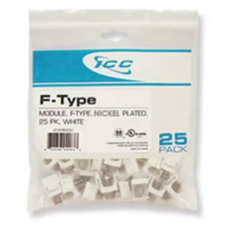 Maxpower Module- F-Type Nickel Plated 25 Pk White MA3902250