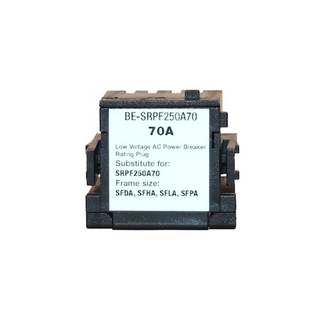 Brah Electric , replacement Spectra rating plugs rated for 70A, 250A sensor - SFDA, SFHA, SFLA, SFPA BE-SRPF250A70