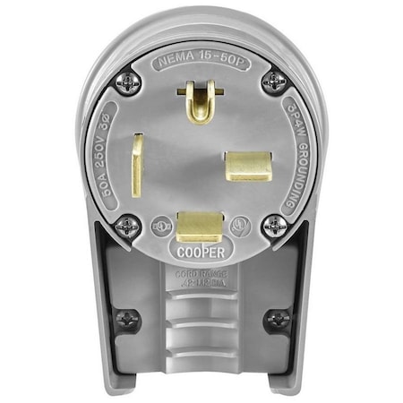 Eaton Arrow-Hart 50A 250V 3-Phase Angled Plug 15-50P 8452AN