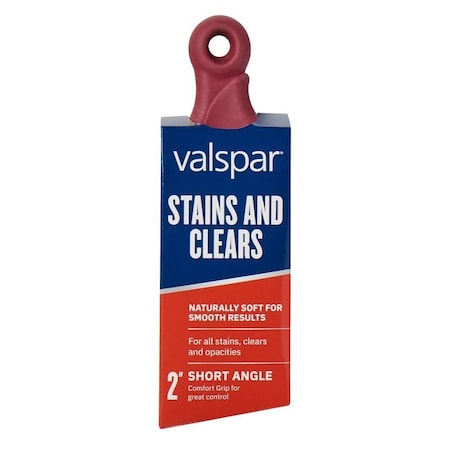 Valspar Stains and Clears Sash Brush, 2 in W, Angle Brush, Polyester Bristle, Ergonomic, Short Handle 884289200