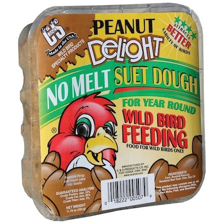 C&S Products No Melt Suet Dough Delights Bird Suet, Peanut Flavor, 1175 oz CS12507
