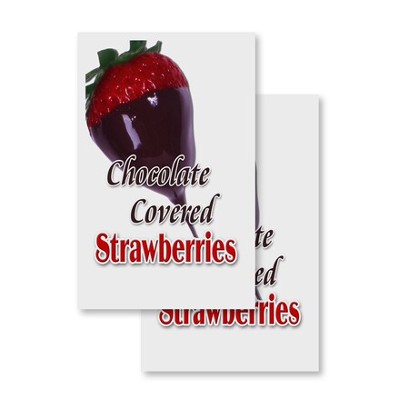 Signmission Chocolate Covered Strawberries, Vinyl Decals Only 24 Inch x 36 Inch, Vinyl Decal, 2PK DSB-2436-2PACK-ChocolateCoveredStrawberr