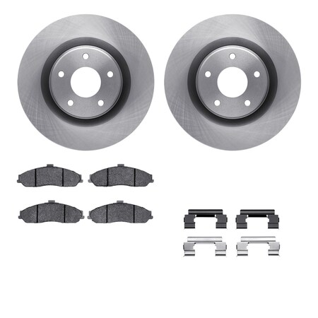 Dynamic Friction Co DFC Rotors with EURO 5000 Ceramic Brake Pads includes Hardware 6612-46033