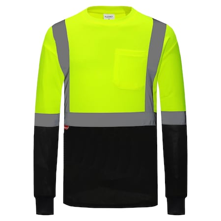 Protectx Long Sleeve T-Shirt, Class 2, Type R, Polyester, Green, S ST-150LS1-GN1-S-01