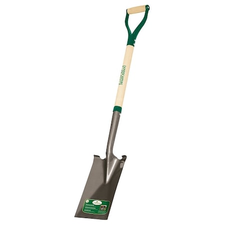 Landscapers Select Garden Spade Shovel, 7 in W Blade, Steel Blade, Wood Handle, D-Shaped Handle, 30 in L Handle 34595