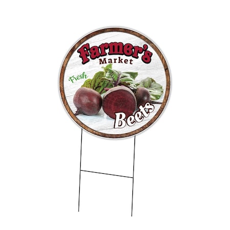 Signmission Farmers Market Beets Double Sided Corrugated Plastic Circle Yard Sign, C-16-CIR-DS-WS-Beets C-16-CIR-DS-WS-Beets