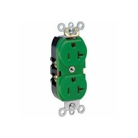 Leviton PlugsandRcptcls, 20A, 125VAC, Grn, Nylon, PK1 5362-GNS
