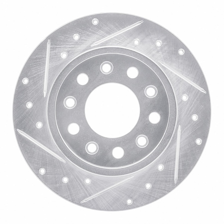 Dynamic Friction Co DFC Brake Rotor - Drilled and Slotted - Silver 631-40030L