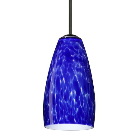 Besa Lighting Besa Chrissy Pendant, Blue Cloud, Black Finish, 1x 9W LED 1BT-150986-LED-BK