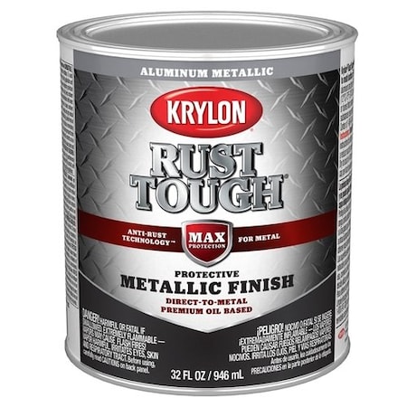 Krylon Rust Tough Oil-Based Gloss Rust Control Enamel, Aluminum, 1 Qt. K09717008