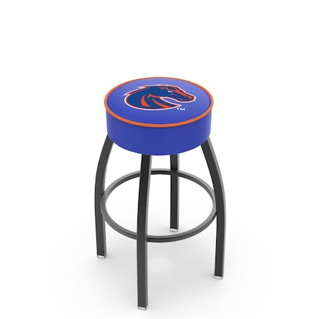 Holland Bar Stool Co 30" 4" Boise State Cushion Seat, Blk Wrinkle Base Swivel Bar Stool L8B130BoiseS