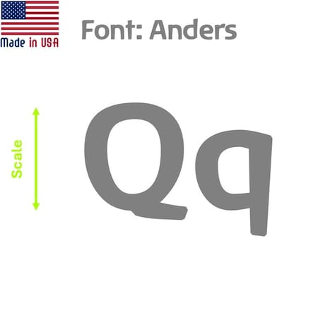 Aacc Self-Adhesive Vinyl Letter: q, Scale: 20 in. Color: Gray Font: Anders by, 8PK AACC-Anders-lq-Gray-I20x8