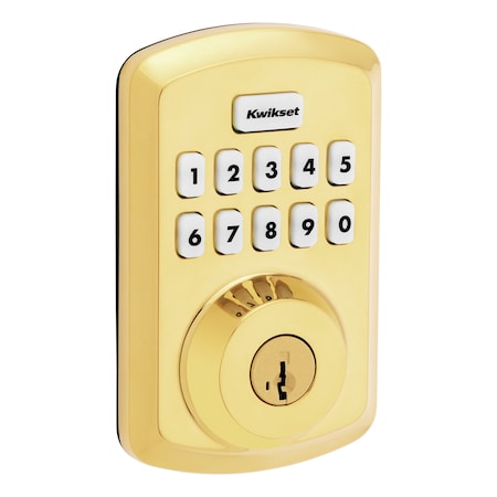 Kwikset Keypad Keyed Entry Locks Electronic Deadbolt Lifetime Brass 9250TRS-L03S