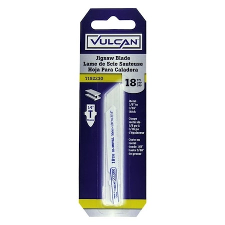 Vulcan Jig Saw Blade, 2-3/4 in L, HSS Tooth Cutting Edge 823471OR