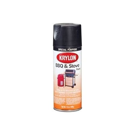 Krylon High Heat Metallic Paint, 12 oz Aerosol Can, Satin Black, Up to 20 sq-ft 1618