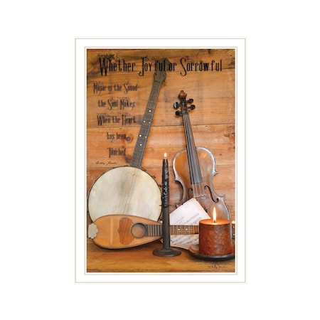 Homeroots Music 11 White Framed Print Wall Art 404343
