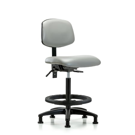 Blue Ridge Ergonomics High Bench Chair Desk Chair, Fabric, Tilt Casters, Bur, No Arms, 26" to 35" Height, Fabric, Dove BR-VHBCH-RG-T1-A0-BF-RG-8567