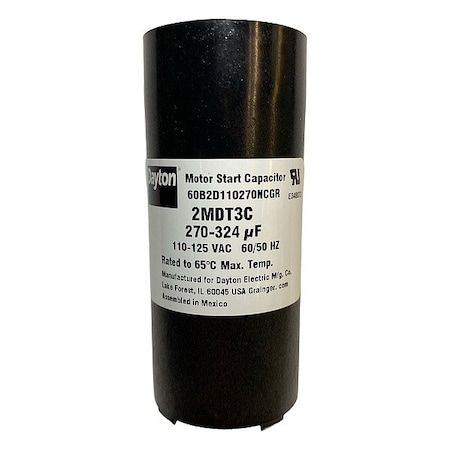 Dayton Motor Start Capacitor, Round 2MDT3
