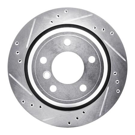 Dynamic Friction Co DFC Brake Rotor - Drilled and Slotted - Silver 631-31044L