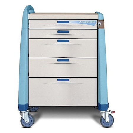 Capsa Healthcare Anesthesia Cart, 250 lb, Polymer, Assembled AM-AN-INT-ALOK-B