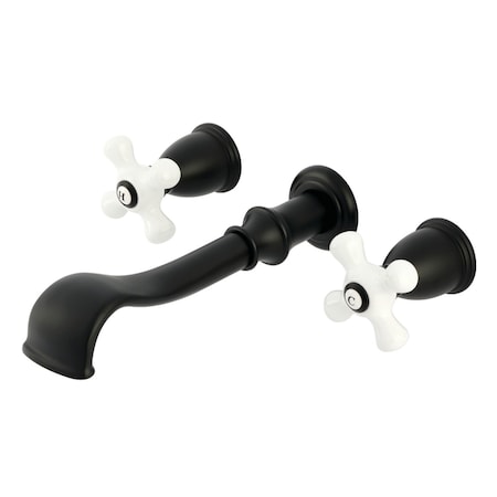 Kingston Brass Two-Handle Wall Mount Tub Faucet, Matte Black KS5020PX
