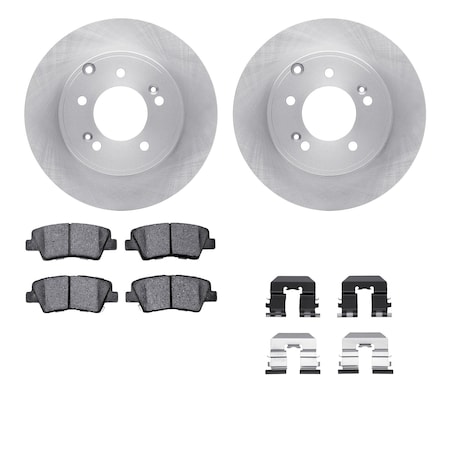 Dynamic Friction Co DFC Brake Rotor with 5000 Brake Pads and Hardware Kit 6512-03261