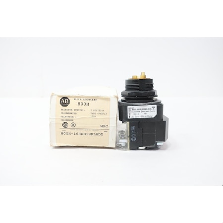 Allen Bradley Illuminated Selector Switch 120V-Ac 2 Pos 800H-16HRB19KL8DX