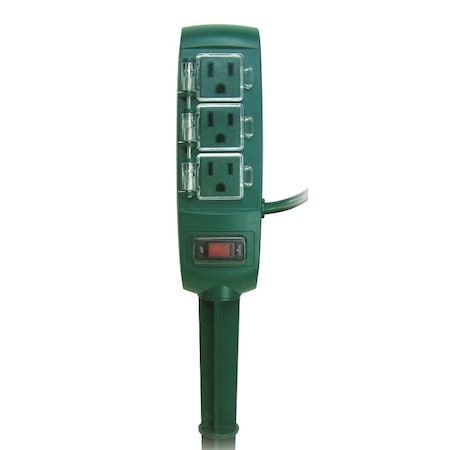 Powerzone Power Stake, 3 Outlet(s) Green OR8CB003
