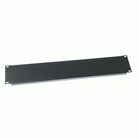 Middle Atlantic 2RU Blank Rack Panel - Steel and Flanged Blank Panel - Flat Black Powder Coat EB-2
