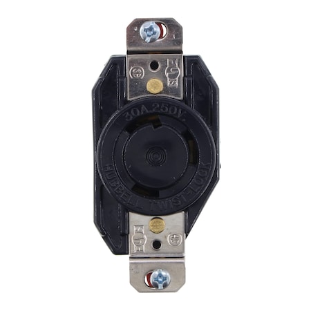 Hubbell Wiring Hubbell L6-30R Twist-Lock Receptacle, 30A 250V, 2-Pole 3-Wire Industrial Grade L630R