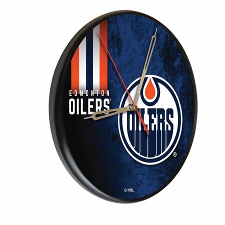 Holland Bar Stool Co Edmonton Oilers 13" Solid Wood Clock WClkPBlk03EdmOil