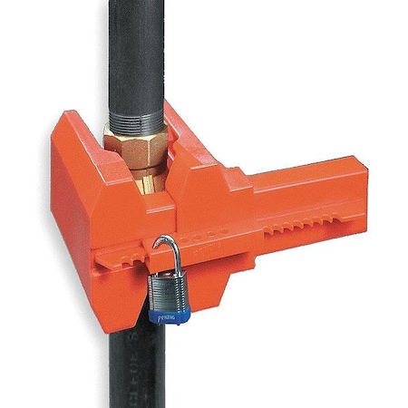 Brady 4-Legged Ball Valve Lockout, Polypropylene, 1/2 in to 2-1/2 in Diameter Pipe, Red BS07A-RD