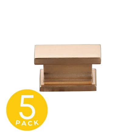 Sapphire Hexa Series 1 in. Modern Gold Rectangle Cabinet Hardware Knob, 5PK SP-2891-51-BRA-5