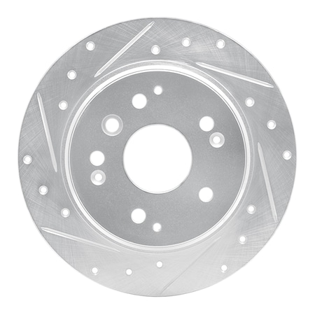 Dynamic Friction Co DFC Brake Rotor - Drilled and Slotted - Silver 631-58019L