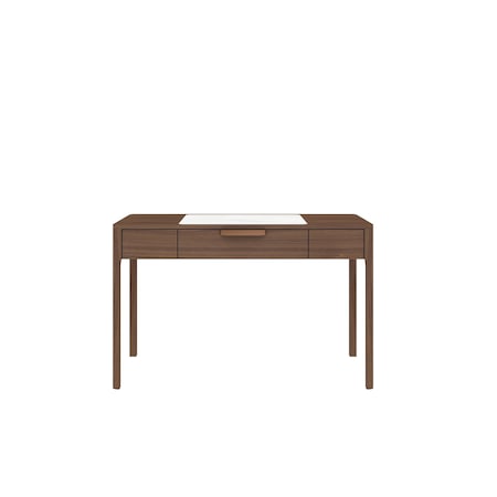 Homeroots 47" White and Brown Marble and Wood Computer Desk 554203