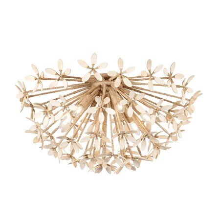 Corbett Lighting Corfu 6 Light Semi Flush in Ivory Coco 511-06-IYC