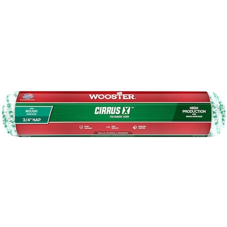 Wooster 14" x 3/4" Nap Wooster R185 Cirrus X Polyamide Roller Cover, For Rough Surfaces R185