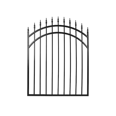 Nuvo Iron 45in Wx56in H Tiger Eye Gate Arched Rails, 48in W Openings, Self Close Hardware w/Double Side Handle ITGA4556